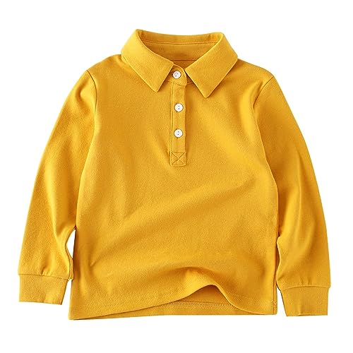 School Uniforms for Boys Long Sleeve Polo Shirt Toddler Baby Boys Back to School Shirt Button up Shirt Fall