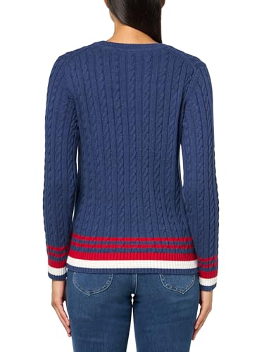 Image of Tommy Hilfiger Women's Cotton Crewneck Cable Sweater