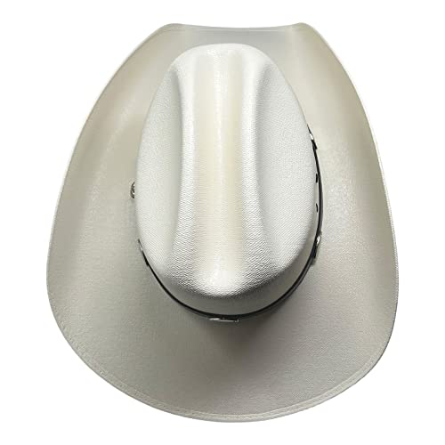 Western Express Natural Straw Cowboy Hat - Cattleman Style with Silver Conchos Band | Kids' Cowboy & Cowgirl Hat
