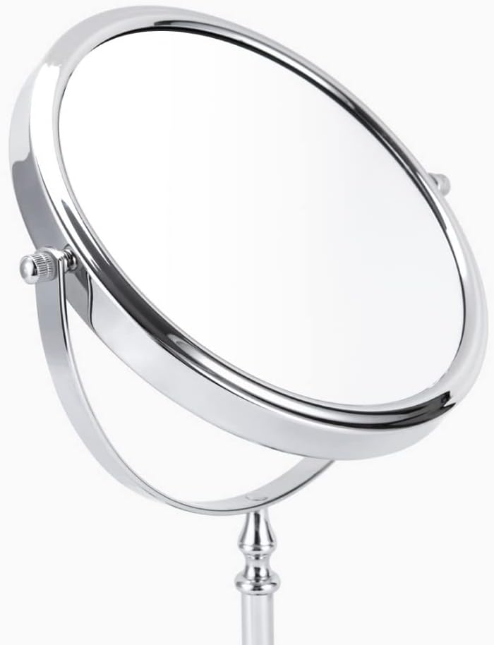 8-Inch Double Sided 10X and 1X Magnifying Makeup Mirror, Double-Sided & 360 ° swiveling for Make-up, Shaving, Facial Care in The Living Room, Travel Makeup Mirror