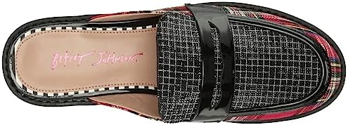 Betsey Johnson Women's Ronin Mule, Red Plaid Multi, 8.5 | Image 4