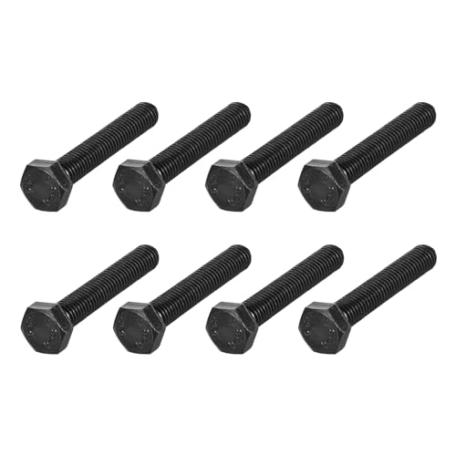 Image of METALLIXITY Hex Bolts (M10-1.5x60mm) 8Pcs, 12.9 Grade Carbon Steel Fully Threaded Black Oxide, Coarse Thread UNC Hex Head Screw Bolt - for Mechanical Repair