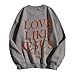 Crew Neck Grey Sweatshirt Kids Long Sleeve Letter Print Pullover Boys Sweatshirts Size 7-8 Fashion Oversized Fleece Fall Drop Shoulder White Tops For Teens With Pockets 2025 Gray 110