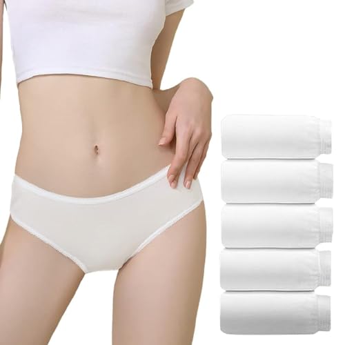 MagiSel Juego Bragas de posparto, Ropa Interior Posparto de Cintura Alta Desechable, 5 Bragas de Malla para el posparto, Braguitas Embarazada sin Costura, Ropa Interior de Recuperación Postparto