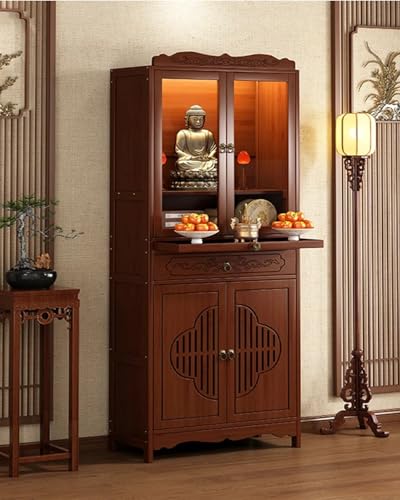 Meditation Altar Table for Spiritual Practices, Buddhist Altar Cabinet, Sacred Space Furniture, Elegant Meditation Table, Home Decor for Mindfulness and Meditation
