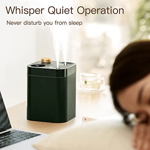 Portable 800Ml Humidifier, Small Top Fill Cool Mist Humidifier, Dual Nozzle Cordless Desktop Humidifier For Baby Bedroom Office, 5 Spray Modes, Whisper-Quiet Operation, Auto Shut-Off (White) #TOP6