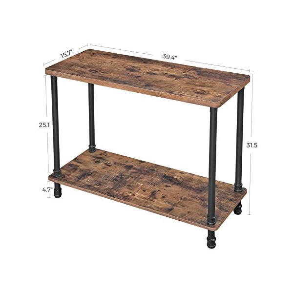 VASAGLE Industrial Console Table, Sofa Table with Iron Pipe Legs, Easy Assembly, Accent Table for Hallway - Image 8
