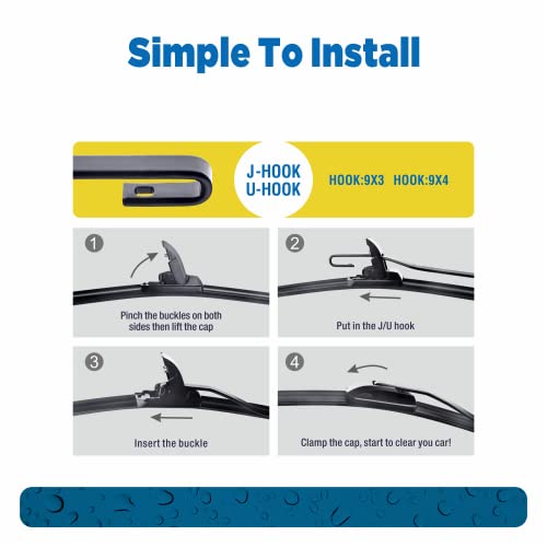 3Pcs Windshield Wipers With Rear Wiper Blades Set Replacement For Toyota Rav4 2013 2014 2015 2016 2017 2018 Oem Quality For Car-26"/16"/10" #TOP2