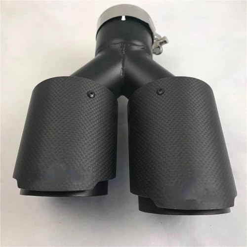 Tubo de escape coche universal de alta resistencia y doble salida negro mate diseño 76-101