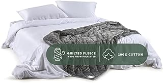Mela Aeyla Weighted Blanket for Adults | Weighted Anxiety Blanket For Better Sleep Adult Weighted Blanket Glass Pellets | 100% Cotton Bottom | Large Grey Blanket 135 x 190cm | 5.5 KG