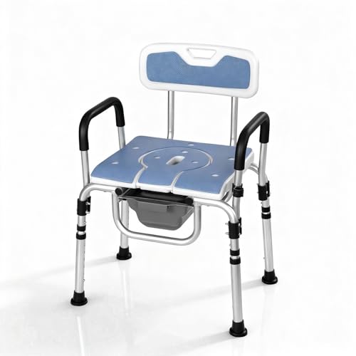 3 in 1 Bedside Commode Chair and Shower Chair for