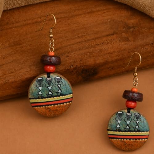 Image of Handcrafted Bohemian & Tribal Earrings for Women - Ethnic Brass, Floral & Festival-Inspired Statement Designs in Drop, Dangle, Hoop & Stud Styles