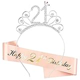 Corona de Cumpleaños, Regalo de Fiesta para Mujeres (Plata-21)