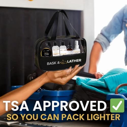 Bask & Lather On the Go Travel Essential Kit, Hydrating Hair Products for Black Hair, Travel Case With Shampoo & Conditioner, Mist, Edge Control, Scalp Stimulator & Edge Control Brush, TSA Accepted - Image 5