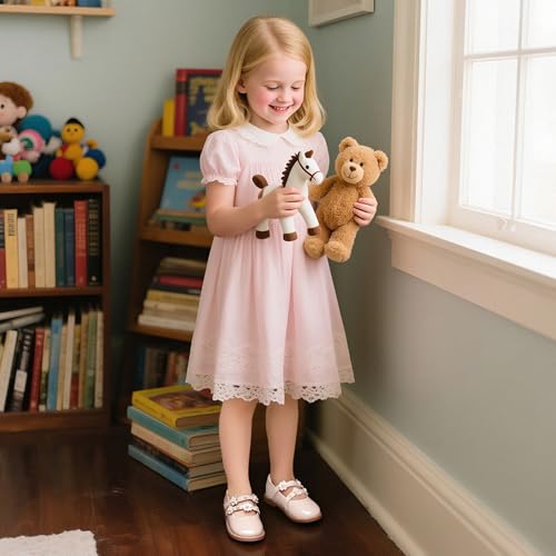 Image of Kiderence Toddler Girl Mary Jane School Uniform Dress Shoes Oxford Flats | Wide Toe Box Great Comfort for Student Shoe and Flower Girl Shoe for Wedding, Parties, Church