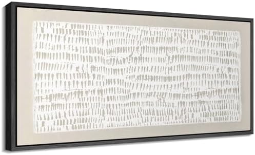 SIGNFORD Extra Large Framed Canvas Minimalist Beige Tribal Patter...