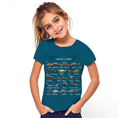 Kids Print 3D Dinosaurs Tees Shirts for Youth Boys Girls 4-14 Years2