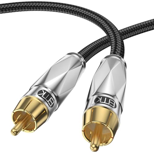 EMK Subwoofer Cable Digital Coaxial Audio Cable Phono to Phono Cable RCA Cables for Home Theater, HDTV, Car Stereo, Speakers, Hi-Fi Systems (3.3Ft/1M)