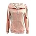 Felpe con Cappuccio da Donna con Cappuccio Felpa Hip Hop Tuta Cappotto Manica Lunga Felpa con Cerniera Tinta Unita Moda Giacca (L,Rosa)