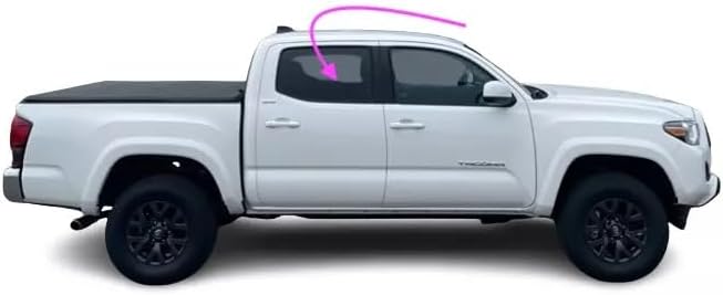 Passenger Side Right Rear Door Window Glass Compatible with Toyota Tacoma Pickup 4 Door Crew Cab 2005-2015 Models