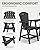 SUUNYN Tall Adirondack Chairs Set of 2, HDPE High Adirondack Chairs with Double Removable Trays, All Weather Outdoor Barstools for Patio, Balcony, Backyard, Deck and Garden, Black
