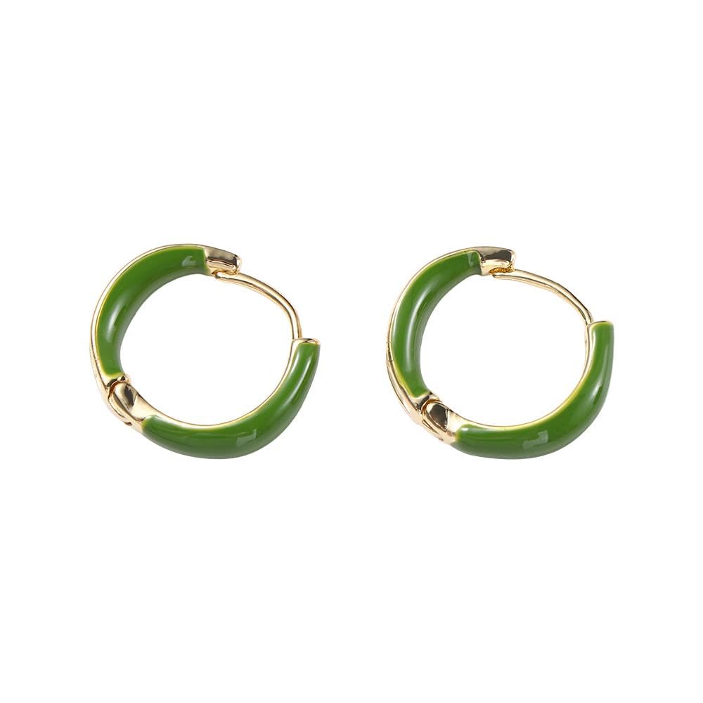 Alloy Round Circle Hoop Earrings Women Wedding Jewelry, Acetate Statement Drop Earrings Ear Buckle Earrings(Green)
