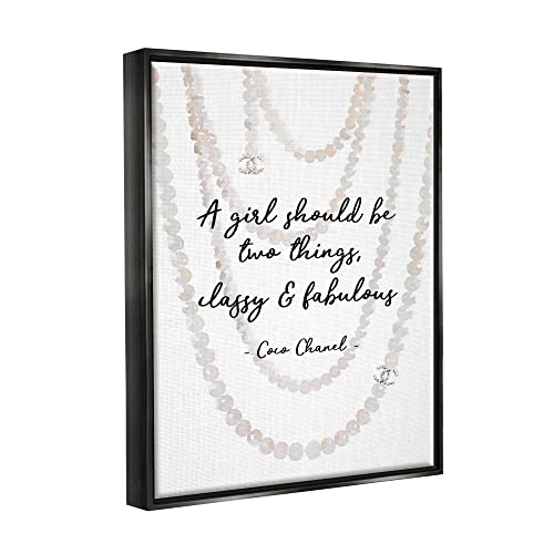 Image of 'Classy & Fabulous Fashion Quote'| Floating Frame Canvas Art | Stupell Industries | Black, 17 x 21 Inches, Easy to Hang and Sturdy, Made in USA, by Amanda Greenwood