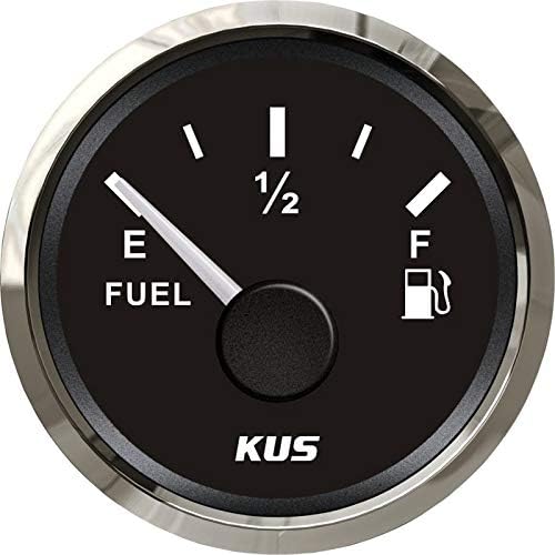 NMEA 2000 & J1939, KUS USA Fuel Level Gauge, 12V/24V, 2", 52mm, IP67 (Black)