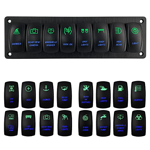 Image of Customize Marine Switch Panel Waterproof 12V Rocker Switch Panel with Pre-Wired Jumper Wires for Car Boat Yacht Bus Van SXS 12V /20A 24V /10