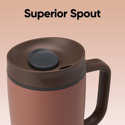 Owala SmoothSip Slider Stainless Steel Insulated Travel Mug with Handle, 100% Leak Proof, For Hot and Cold Drinks, Travel Friendly with Sliding Lock Lid, 24 oz, BPA Free, Leak Proof, Cozy Cocoa by Owala - Used condition - Image 4