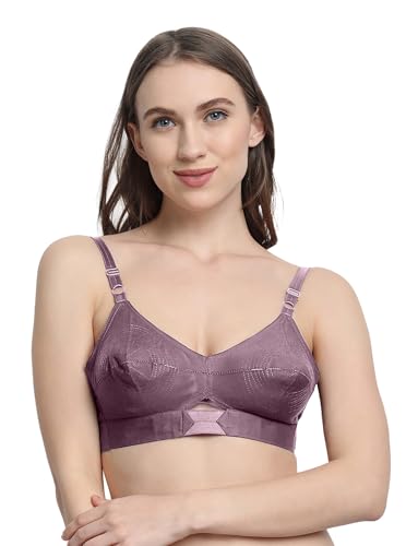 Image of VSTAR Queen U Black CLR Soft Cotton Bra for Women | Wirefree, Single Layered Seamed Cups | Adjustable Straps | Comfy Non Padded Bra 32 | Cool Grey