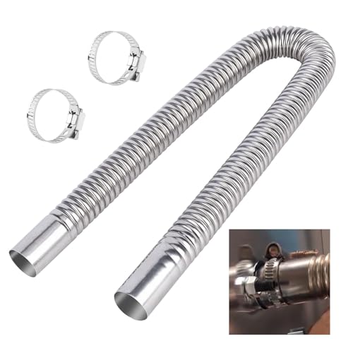 Parking Heater Exhaust Pipe Diesel Heater Exhaust Pipe 60cm Car Parking Heater Flexible Tailpipe Diesel Gas Vent Exhaust Hose for Air Diesel Parking Heaters and Car Heater Accessories (60CM)