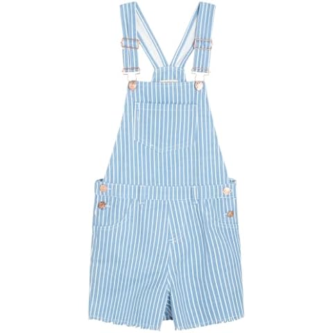 Love Republic Girls' Shortalls - Woven Twill Denim Jeans Shorts Overalls (4-16), Size 4, Light Wash Denim Cover