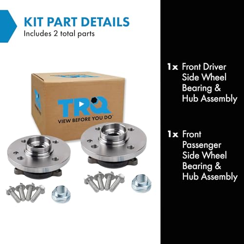 Image of TRQ Front Left and Right Wheel Bearing and Hub Assembly Set 2 Piece for 2007-2013 Mini Cooper 2014-2015 Cooper Coupe 2014-2015 Convertible