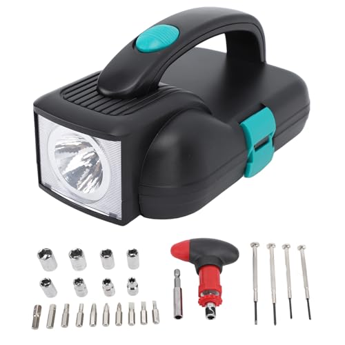 Kit de herramientas con linterna LED y destornilladores, 24 piezas