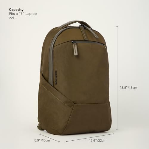 Image of Troubadour Apex Backpack 4.0 EPX Edition - Ultra-Durable 22L Laptop Backpack with Recycled EPX Fabric, Fits 17 inch Laptop - Lightweight, Travel & Work Backpack - Olive
