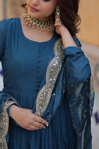 Image of Event Party Wear Stitched Indian Long Anarkali Gown Dress Stylish Salwar Kameez Suits.-65