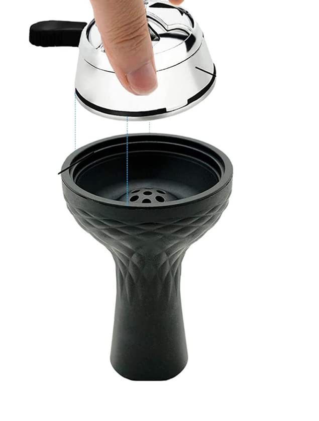 PUFF SMART Silicone Chillum with Coal Bowl Heat Management System (Black)#1