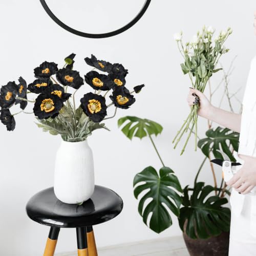 Image of 5Pcs Poppy Flowers Artificial Poppy for Home Decor(Black)