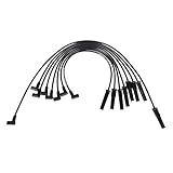 RLP Silicone Spark Plug Wires Set 8.0mm Black Compatible with Jeep AMC V8 290 304 343 360 390 401 HEI Distributor Valve Cover Wires(No Coil Wire)