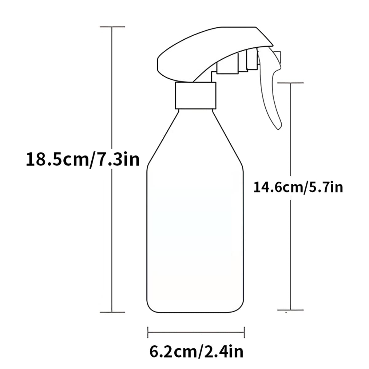 BPZXL 4 Pezzi 200ml Bianco plastica flacone spray Con Sprayer Trasparente ideale per Pulizia, Giardinaggio, Stiratura, Cura dei Capelli Giardinaggio