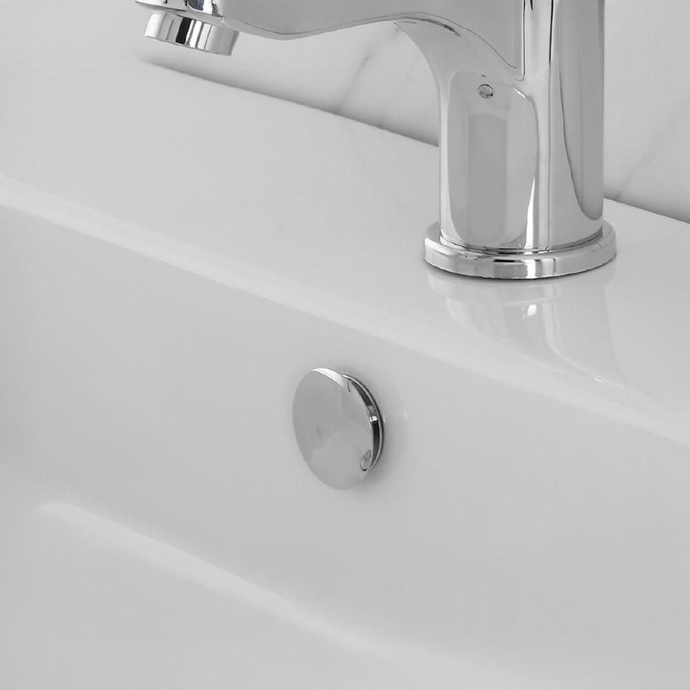 Tappo Copriforo Universale Per Troppo Pieno Lavabi E Bidet Aventi Circonferenza 24 O 28 Mm, In Ottone Con Ghiera Cromata Dal Design Moderno