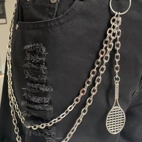Pants Chain Punk Jeans Chain Wallet Jewelry Unisex Trousers Ornament Aesthetic Tennis Racket Chain for Party/Daily Wear2