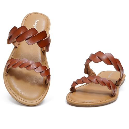 mazeskin Ladies's Reminiscence Foam Two Braid Band Snug Summer time Flat Slide Sandals - Image 6