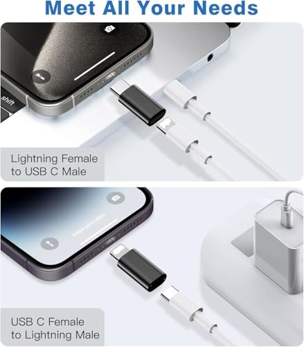 Image of (Apple MFi Certified) Lighting to USB C Adapter, Light ning Female to Type-C Male Connector for iPhone 17 16 15 Pro Pro Max Plus, iPad Pro Air Mini, Fast Charging Support
