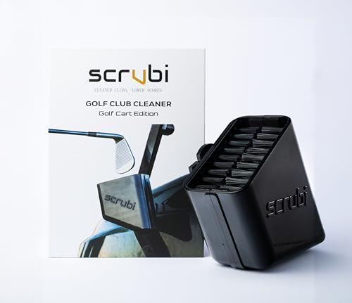 Scrubi Golf Club Cleaner for Golf Carts - Compact & Efficient Cleaning Tool for Golf Clubs Easy to Use & Waterproof Design Includes Strong Nylon Brush Perfect for Irons