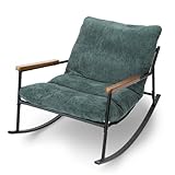 Allyson® Schaukelstuhl Wohnzimmer & Stillsessel Babyzimmer - Bequemer Relaxsessel aus Weichem - Leiser Schwingsessel mit Hoher Rückenlehne, Abnehmbares Polster, Ergonomischer Lesesessel - Grün