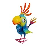 ViteenLight Metal Parrot Statue Outdoor Garden Decor,15' Bird Decor Yard Statue Decorations Outdoor,Funny Parrot Sculpture for Patio, Lawn, Backyard