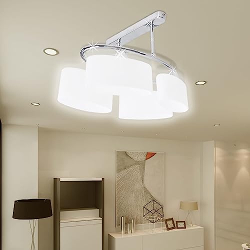 Plafonnier pour 4 ampoules E14 idéal pour éclairage intérieur de salon et chambre