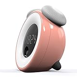 ELEOPTION Digital Alarm Clock for Kids Bedroom Easy Screen Touch Control, LED Alarm Clock USB Charger with Adjustable Wake Up Light As Night Light for Kid Boys Girls Gift (Pink)